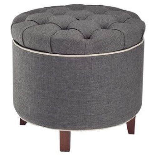 Tufted Fabric Ottomans (Photo 18 of 20)