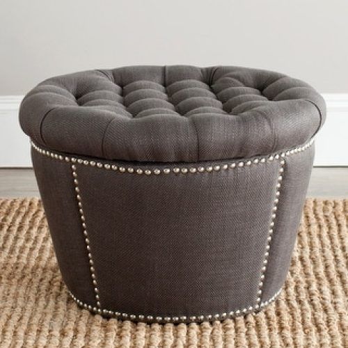 Charcoal And Light Gray Cotton Pouf Ottomans (Photo 20 of 20)