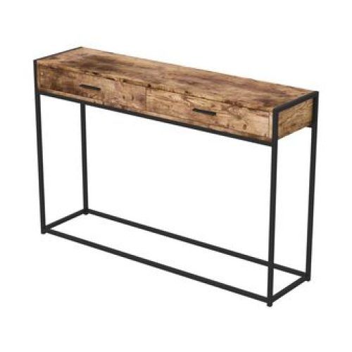 Black And Oak Brown Console Tables (Photo 15 of 20)