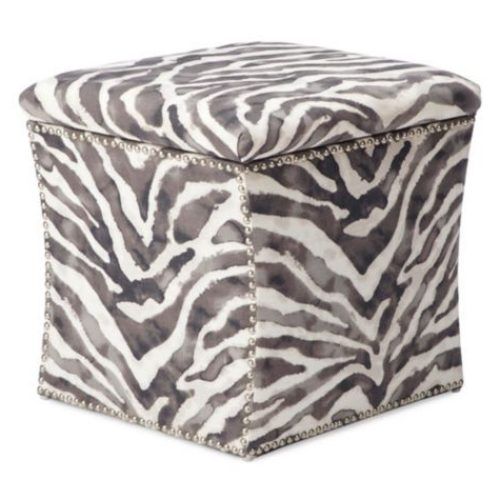 Black And Ivory Solid Cube Pouf Ottomans (Photo 8 of 20)