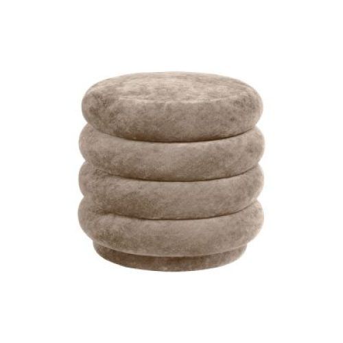Beige And White Ombre Cylinder Pouf Ottomans (Photo 14 of 20)