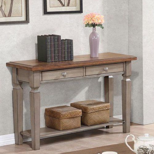Vintage Gray Oak Console Tables (Photo 1 of 20)