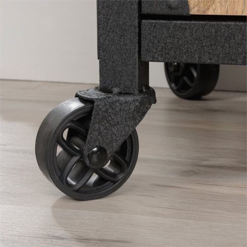 Modern Mobile Rolling Tv Stands With Metal Shelf Black Finish (Photo 18 of 20)