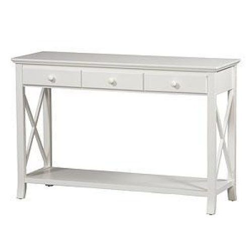 White Geometric Console Tables (Photo 4 of 20)