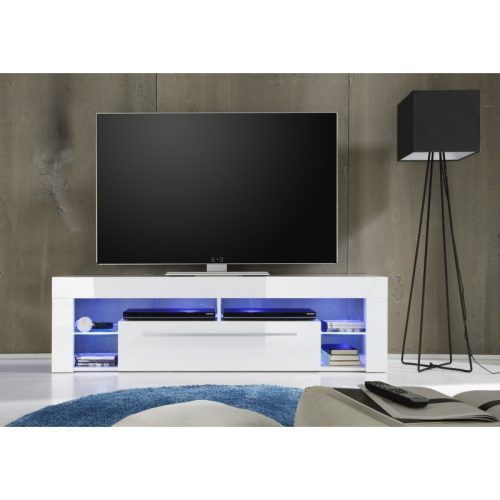57'' Tv Stands With Led Lights Modern Entertainment Center (Photo 6 of 20)