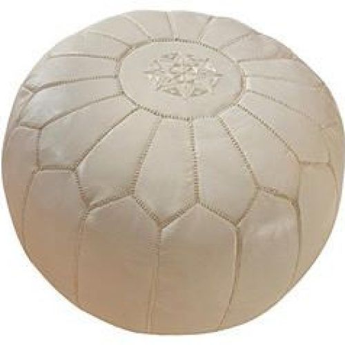 Natural Beige And White Cylinder Pouf Ottomans (Photo 17 of 20)