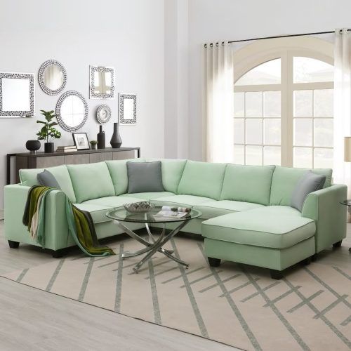 7-Seater Sectional Couch With Ottoman And 3 Pillows (Photo 4 of 20)