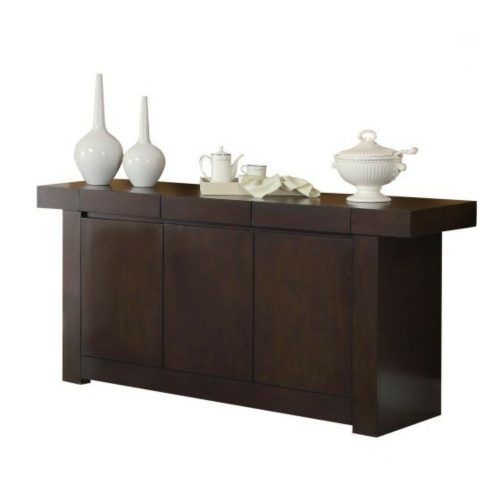 Solid And Composite Wood Buffets In Cappuccino Finish (Photo 17 of 20)