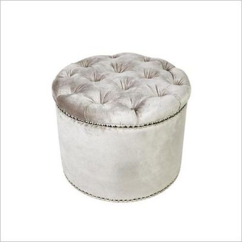 Pink Champagne Tufted Fabric Ottomans (Photo 14 of 20)