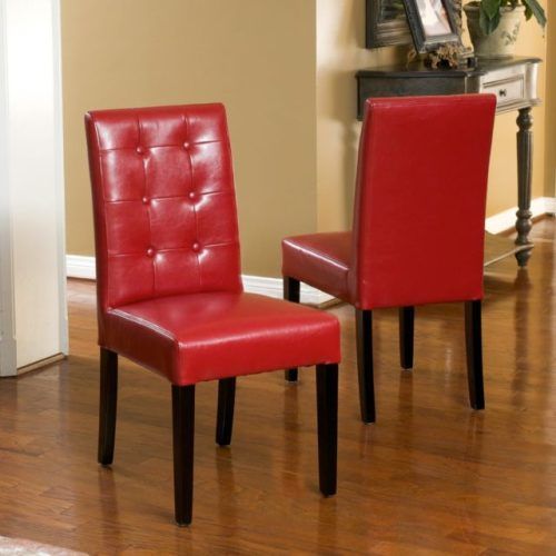 Red Leather Dining Chairs (Photo 19 of 20)