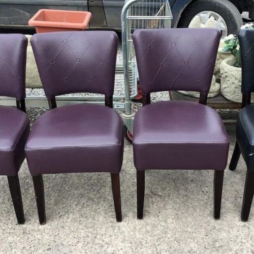 Purple Faux Leather Dining Chairs (Photo 4 of 20)