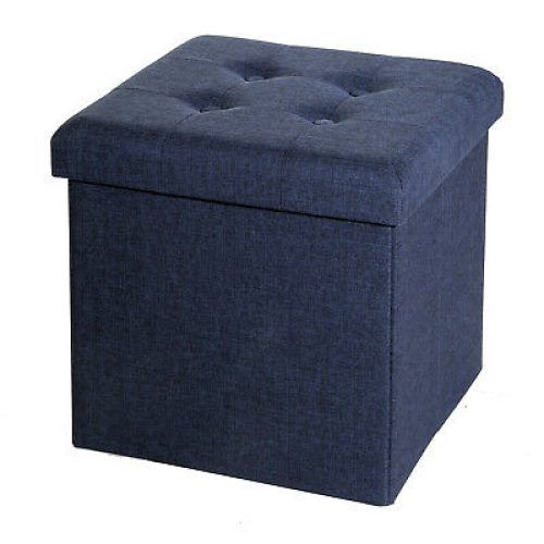 Fabric Tufted Storage Ottomans (Photo 14 of 19)