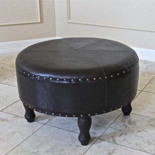 Black Faux Leather Ottomans With Pull Tab (Photo 19 of 20)