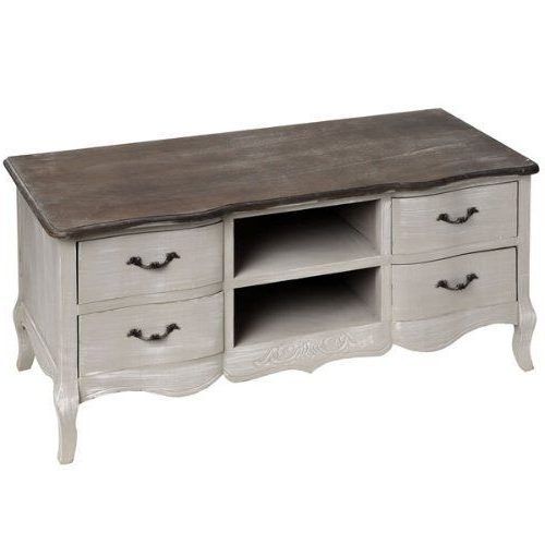 Rustic Grey Tv Stand Media Console Stands For Living Room Bedroom (Photo 4 of 20)