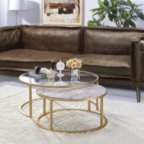 Faux Marble Gold Coffee Tables (Photo 5 of 20)