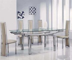 2024 Best of Glass Extendable Dining Tables and 6 Chairs