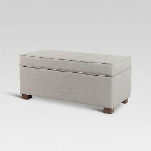 Linen Tufted Lift-Top Storage Trunk (Photo 12 of 20)