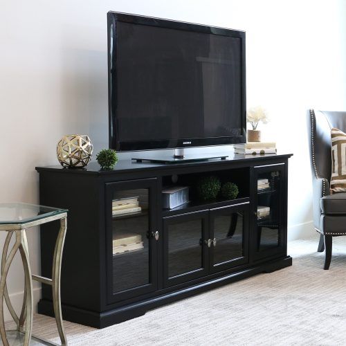 Modern Black Tv Stands On Wheels (Photo 2 of 20)