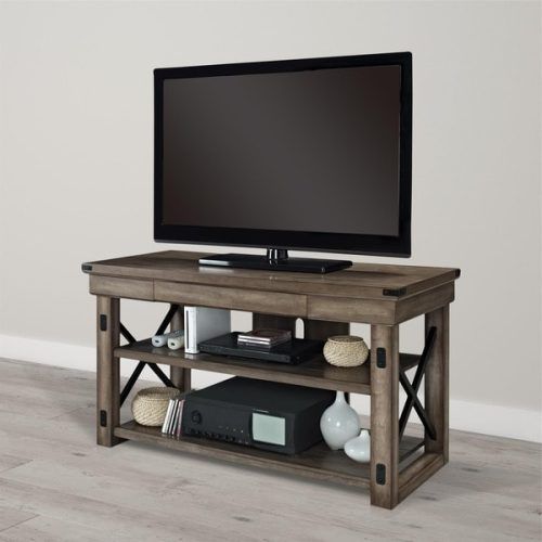 Rustic Corner 50" Solid Wood Tv Stands Gray (Photo 19 of 20)