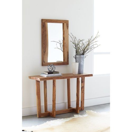 Natural Wood Mirrored Media Console Tables (Photo 9 of 20)
