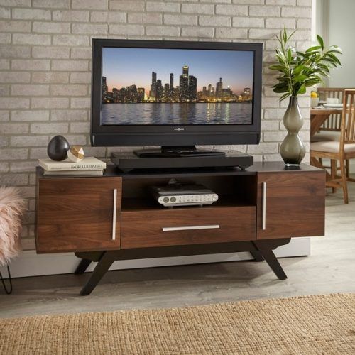 Carson Tv Stands In Black And Cherry (Photo 9 of 20)