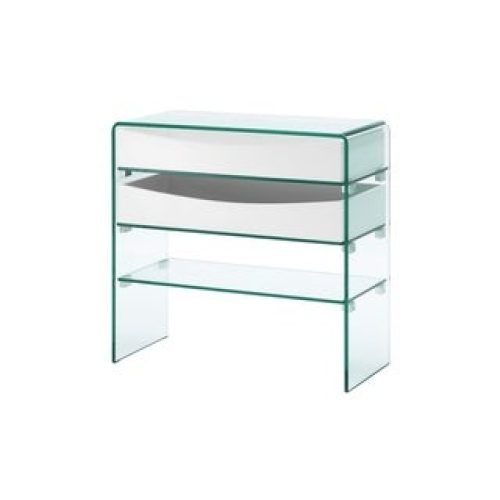 Square High-Gloss Console Tables (Photo 10 of 20)
