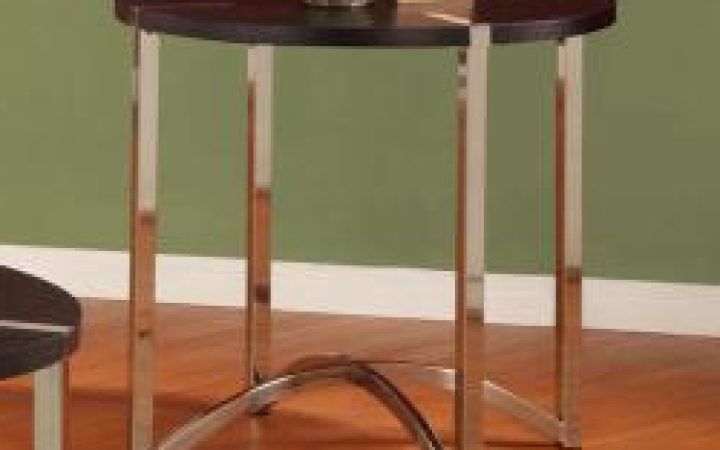 12 Collection of Pecan Brown Triangular Console Tables