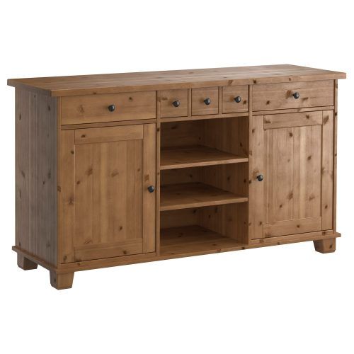 Contemporary Wooden Buffets With One Side Door Storage Cabinets And Two Drawers (Photo 8 of 20)