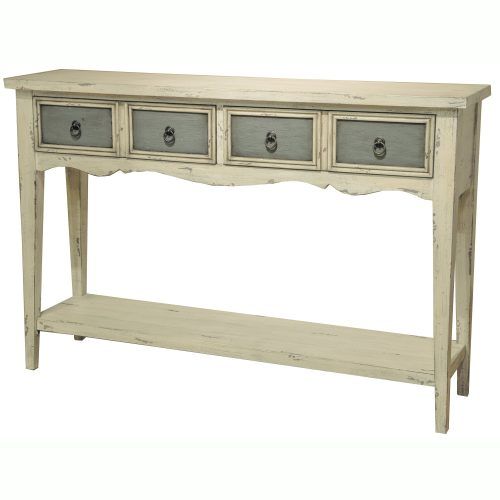 Antique White Distressed Console Tables (Photo 5 of 20)
