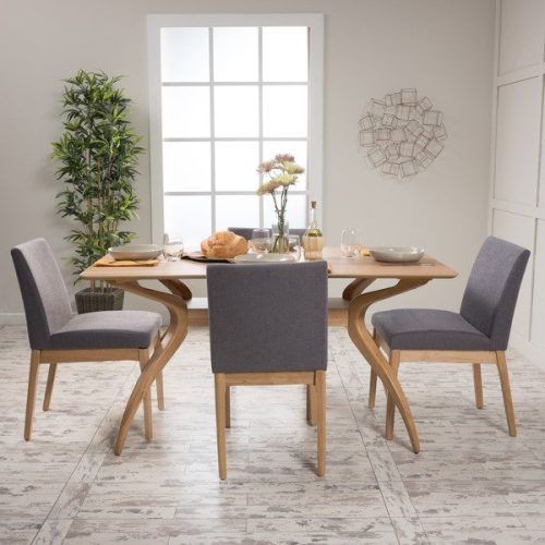 Laurent 5 Piece Round Dining Sets With Wood Chairs (Photo 3 of 20)