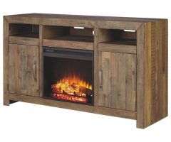 Top 20 of Modern Farmhouse Fireplace Credenza Tv Stands Rustic Gray Finish