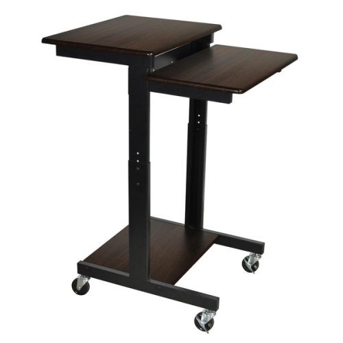 Modern Mobile Rolling Tv Stands With Metal Shelf Black Finish (Photo 9 of 20)