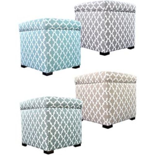 Gray And Brown Stripes Cylinder Pouf Ottomans (Photo 4 of 20)
