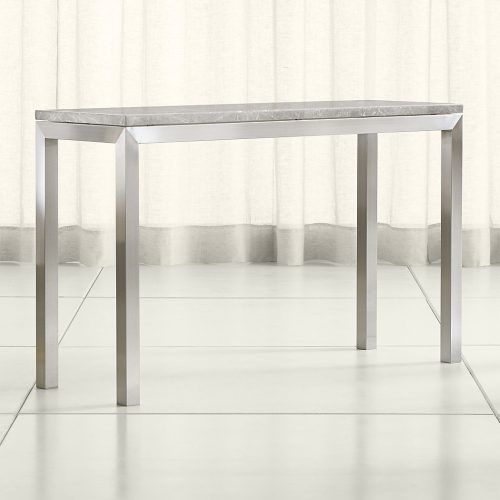Parsons Grey Solid Surface Top & Stainless Steel Base 48X16 Console Tables (Photo 2 of 20)