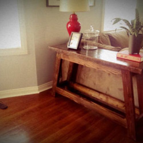 Rustic Walnut Wood Console Tables (Photo 15 of 20)