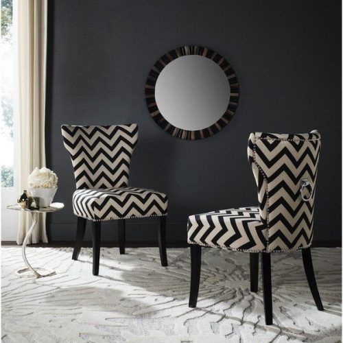 Caira Black Upholstered Side Chairs (Photo 4 of 20)