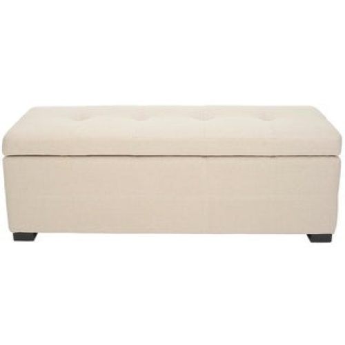 Linen Tufted Lift-Top Storage Trunk (Photo 8 of 20)