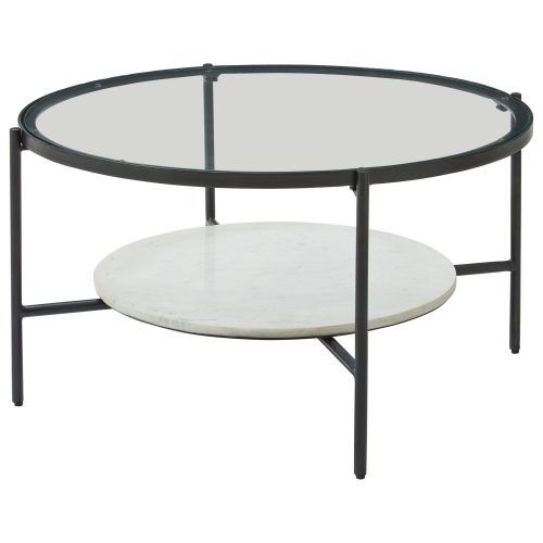 Black Round Glass-Top Cocktail Tables (Photo 4 of 20)