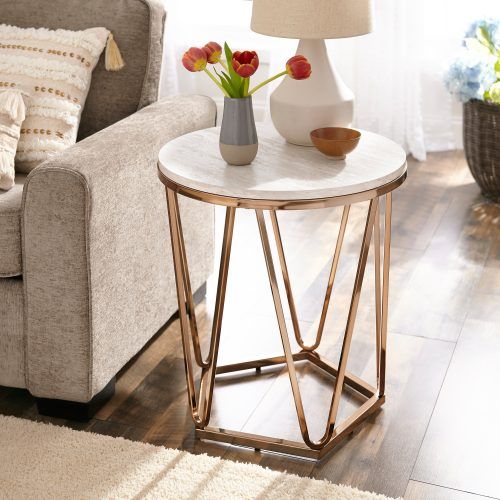 Silver Orchid Henderson Faux Stone Round End Tables (Photo 1 of 20)