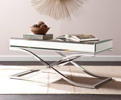 20 Inspirations Silver Orchid Olivia Chrome Mirrored Coffee Cocktail Tables