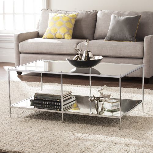 Silver Orchid Olivia Chrome Mirrored Coffee Cocktail Tables (Photo 5 of 20)