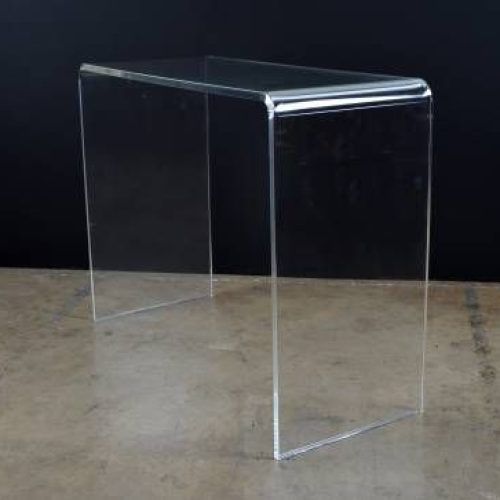Gold And Clear Acrylic Console Tables (Photo 9 of 20)