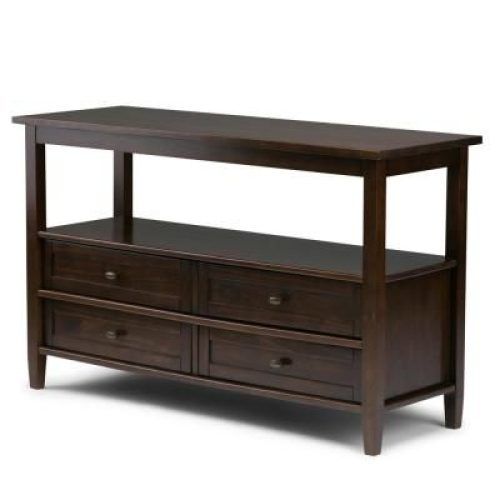 Warm Pecan Console Tables (Photo 20 of 20)