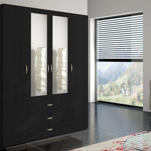 Black Wardrobes With Drawers (Photo 8 of 20)