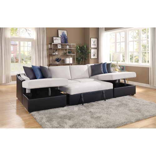 U-Shaped Sectional Sofa With Pull-Out Bed (Photo 5 of 20)