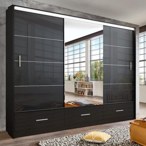 Black Wardrobes With Mirror (Photo 1 of 20)