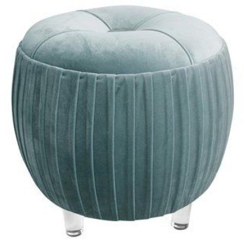 Textured Tan Cylinder Pouf Ottomans (Photo 15 of 20)