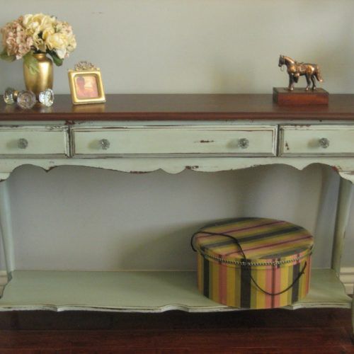 Antique White Distressed Console Tables (Photo 13 of 20)