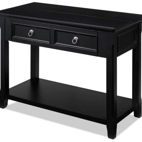 Black Round Glass-Top Console Tables (Photo 3 of 20)