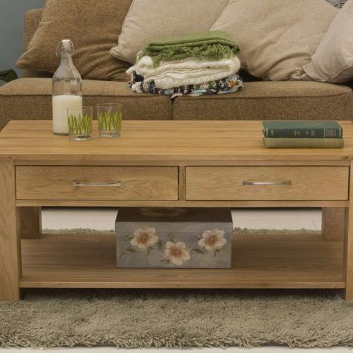 Solid Oak Coffee Table With Storage (Photo 5 of 20)